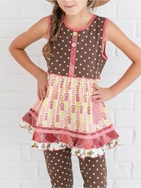 New Matilda Jane Heart to Heart Full Bloom Mixed Print Sara Top Ruffle Shirt 6